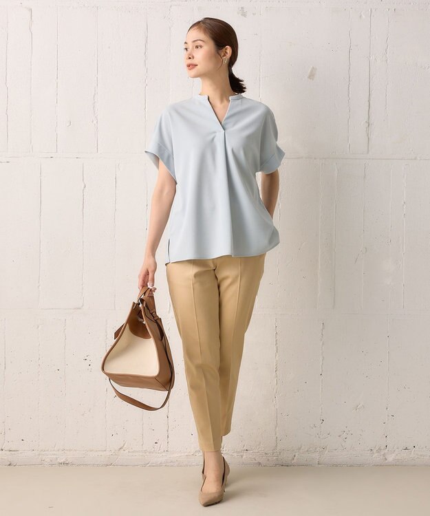 組曲 L 【WEB限定】ストレッチテーパード パンツ ベージュ系