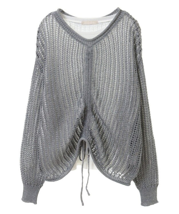 Green Parks ＳＥＴ２点２ｗａｙシャーリングニット＋インナー Gray