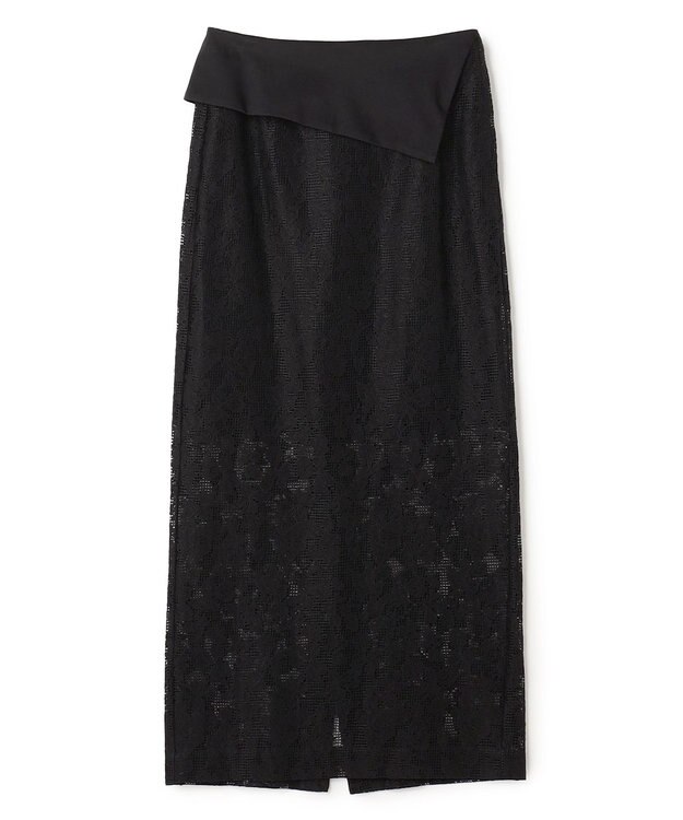 BEIGE， FLUORITE / 異素材コンビ レーススカート Black