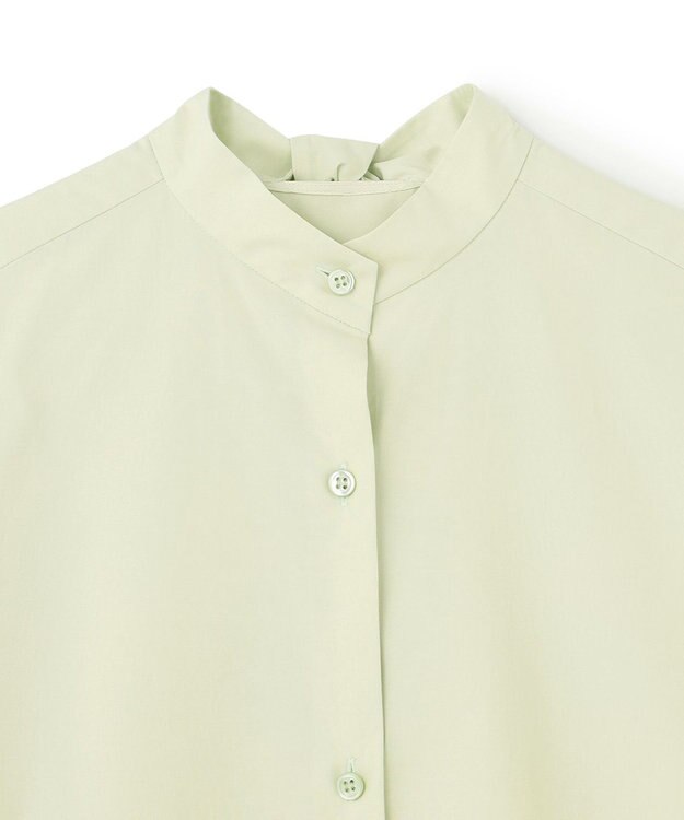 BEIGE， 【洗える】CLOVER / コットンバックボウタイブラウス Sage