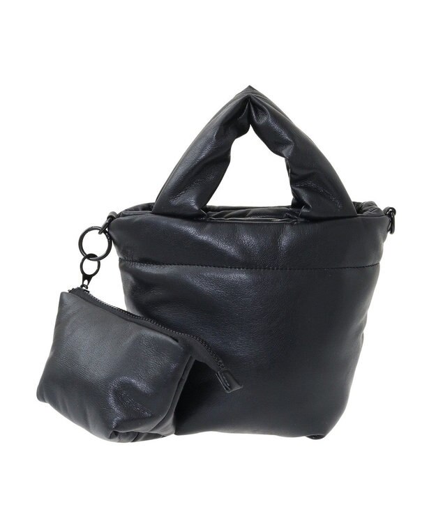 Green Parks ・ｃａｃｈｅ　ｃａｃｈｅポーチ付パフィ２ｗａｙバッ Black