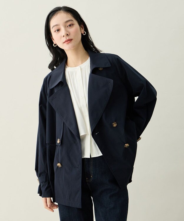 ANY エアフローライトトレンチコート ネイビー