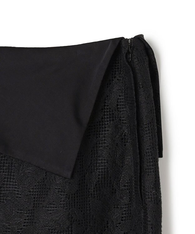 BEIGE， FLUORITE / 異素材コンビ レーススカート Black
