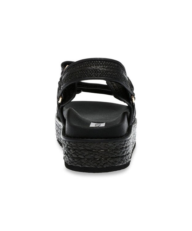 STEVE MADDEN BIGMONA ダブルベルトラフィアサンダル ブラックラフィア
