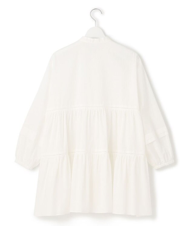 23区 【SLOW/洗える】コットンローン ティアードチュニック ブラウス ホワイト系