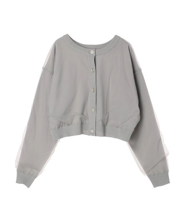 Green Parks ・ＥＬＥＮＣＡＲＥ　ＤＵＥ　２ｗａｙチュールレイヤーカーデ Gray