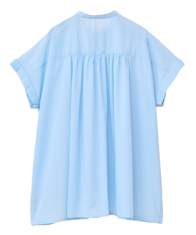 AMERICAN HOLIC イージーケア 接触冷感フレンチスリーブギャザーシャツ Sax