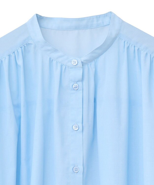 AMERICAN HOLIC イージーケア 接触冷感フレンチスリーブギャザーシャツ Sax