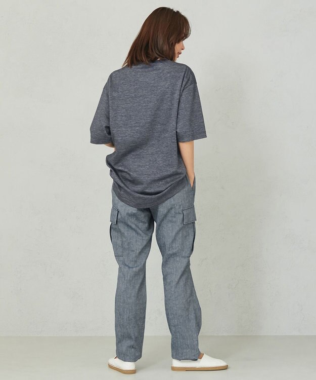 JOSEPH ABBOUD MOUNTAIN 【SPACE／UNISEX】リヨセルリネンシャンブレー パンツ ブルー系