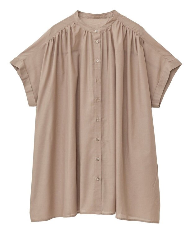 AMERICAN HOLIC イージーケア 接触冷感フレンチスリーブギャザーシャツ Mocha