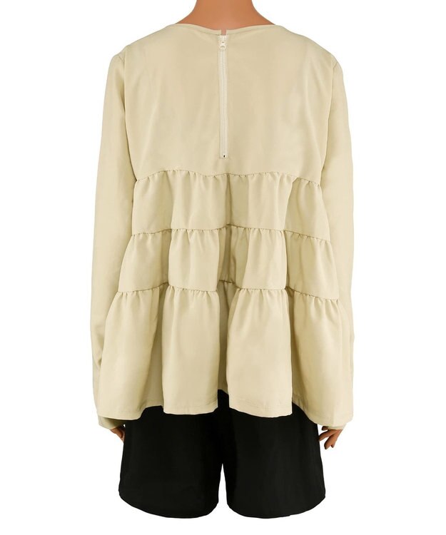 San-ai Resort（三愛水着楽園） 【WEB限定】5点セット キャップ付きUVカットタンキニ+ティアードラッシュセット水着【BeachQueen(ビーチクイーン）】 ベージュ