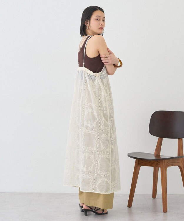 AMERICAN HOLIC シアー刺繍キャミワンピース（ペチコート付き） Ivory