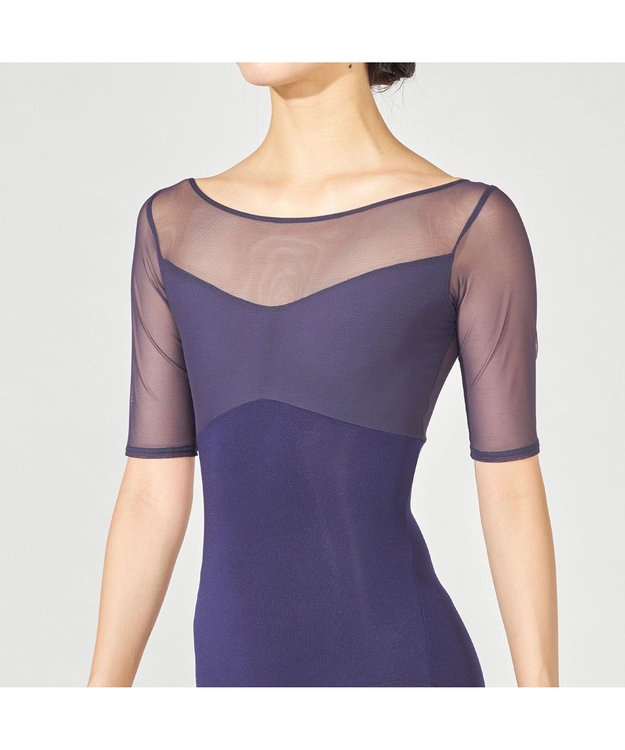 Chacott 5分袖レオタード ヴァイオレット
