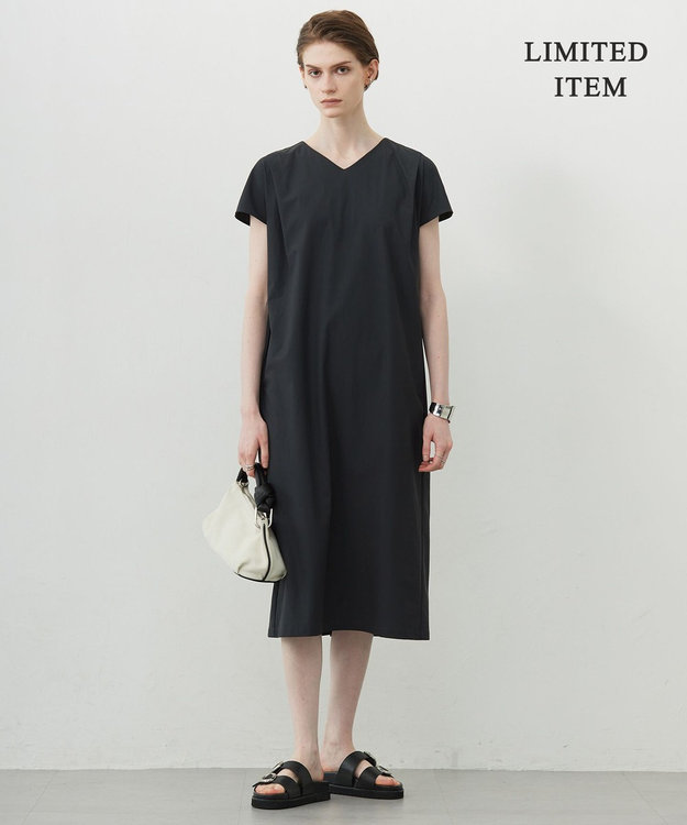 ICB L 【WEB限定・洗える】 アトラストリコット ストレートワンピース チャコール系