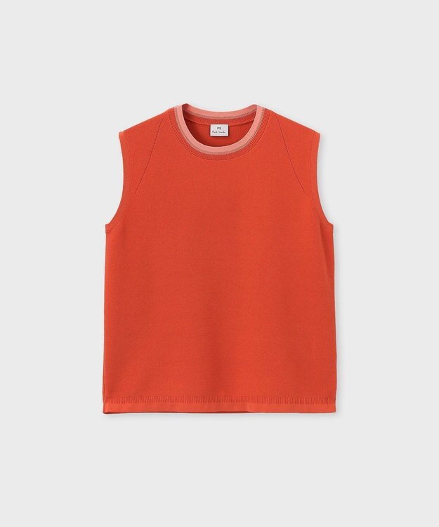 Paul Smith コントラストトリム ノースリーブニット コーラル
