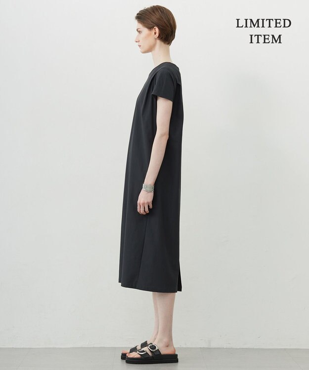 ICB L 【WEB限定・洗える】 アトラストリコット ストレートワンピース チャコール系