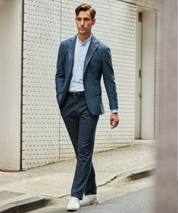 GOTAIRIKU カーディガンジャケット秋冬版【洗える/シワになりにくい/ストレッチ】リンクス BIZ ジャケット ダルブルー系8