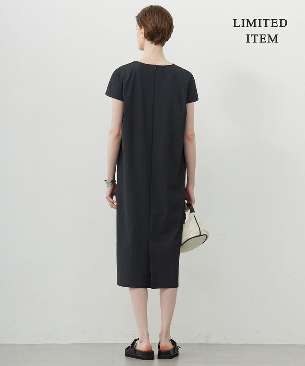 ICB L 【WEB限定・洗える】 アトラストリコット ストレートワンピース チャコール系