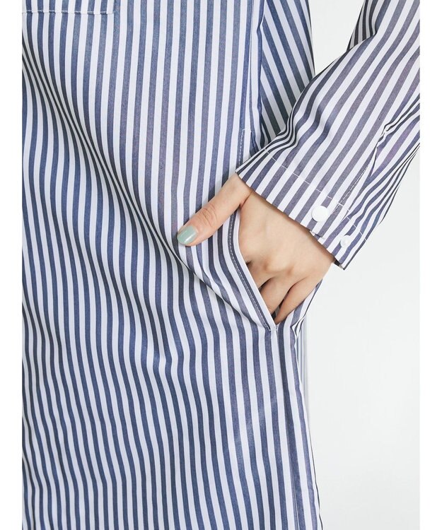 CRAFT STANDARD BOUTIQUE プランサーボタンシャツワンピース Stripe Black