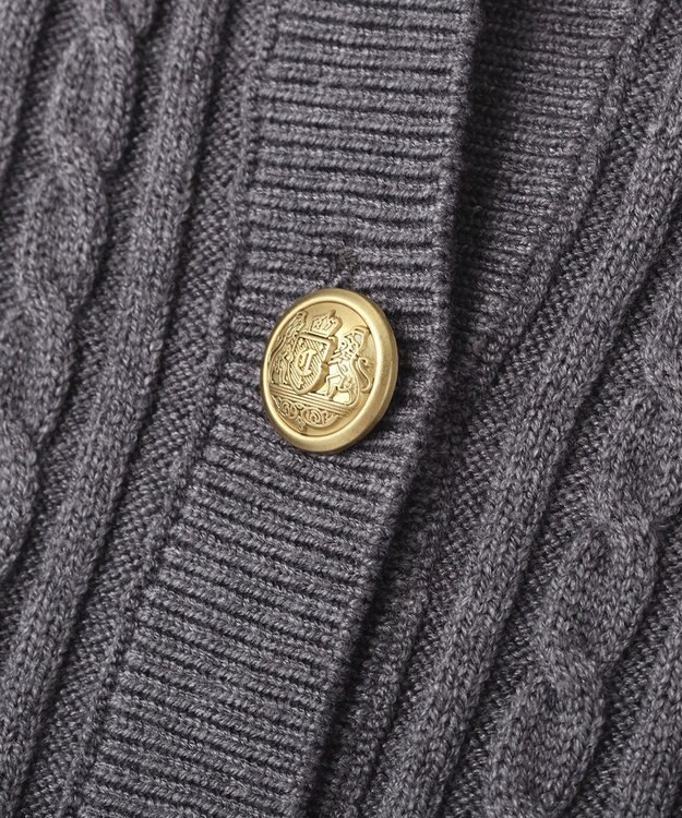 earth music&ecology 【予約】プリーツレイヤーケーブルニットカーディガン Gray