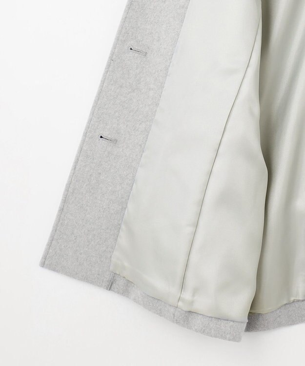 J.PRESS LADIES L ショートビーバー ボトルネック コート グレー系