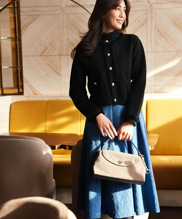 組曲 ビジューボタンニットジャケット ブラック系