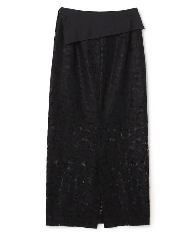 BEIGE， FLUORITE / 異素材コンビ レーススカート Black