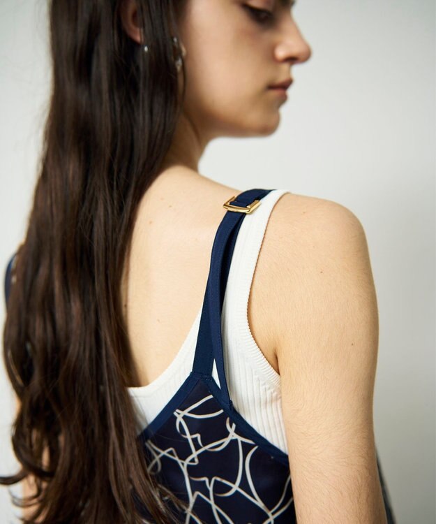 GRACE CONTINENTAL ラインハートキャミワンピース ネイビー