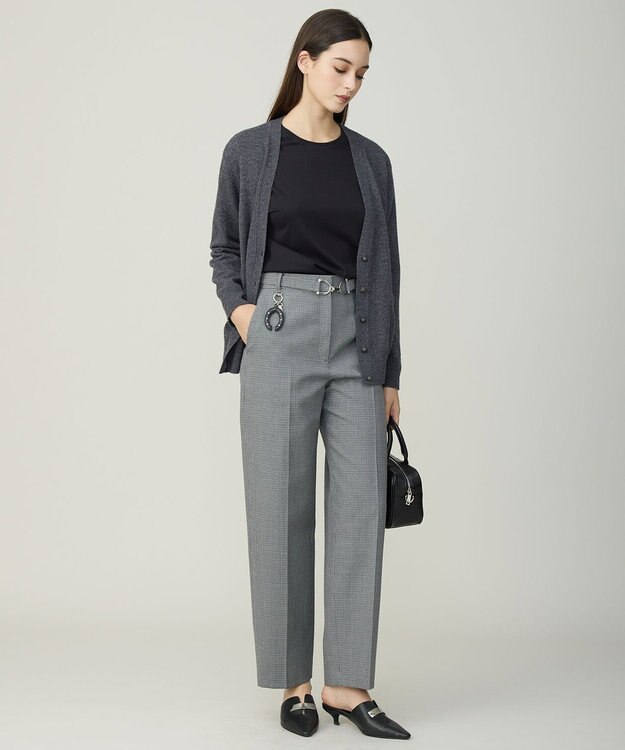 ICB 【30th ANNIVERSARY】ウールガンクラブチェック テーパードパンツ モノトーンチェック