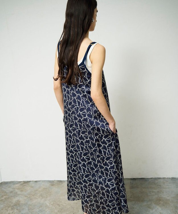 GRACE CONTINENTAL ラインハートキャミワンピース ネイビー