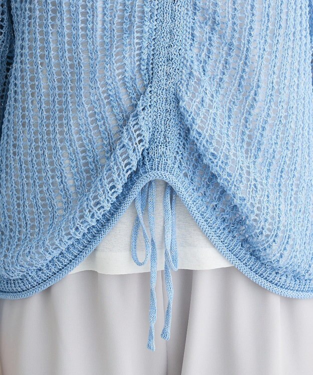 Green Parks ＳＥＴ２点２ｗａｙシャーリングニット＋インナー Sax