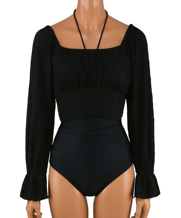 San-ai Resort（三愛水着楽園） 【SALE】トップス付き3点セット水着　9M　【San-ai Resort（サンアイリゾート）】 ブラック