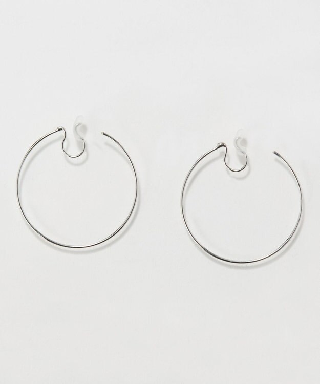 Phoebe 〈痛くないシリーズ〉ファセットスリムフープライトフィットイヤリング　シルバー シルバー