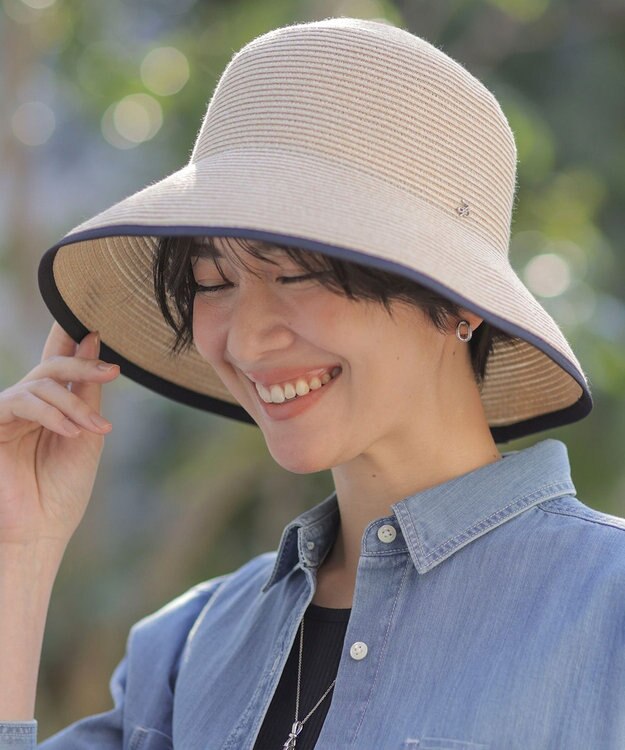 J.PRESS LADIES 【WEB限定カラーあり・洗える・UVカット・畳める】BRAID HAT ベージュ系