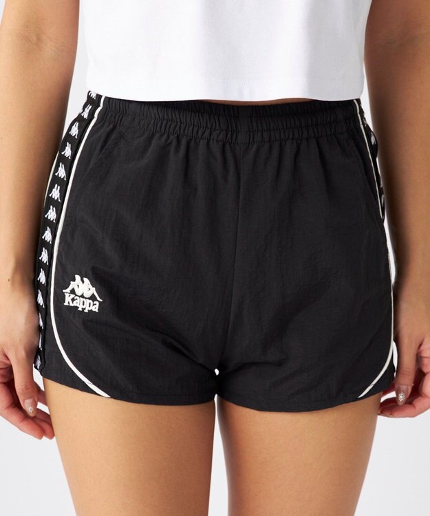 OP／FILA 【Kappa】テープデザインショートパンツ ブラック