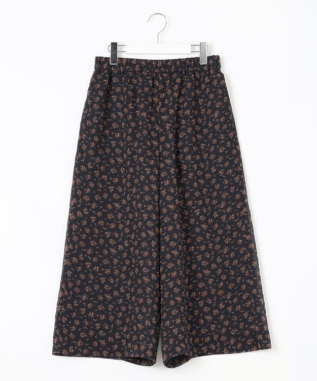 J.PRESS LADIES 【洗える】楊柳フラワープリント キュロット パンツ ネイビー系5
