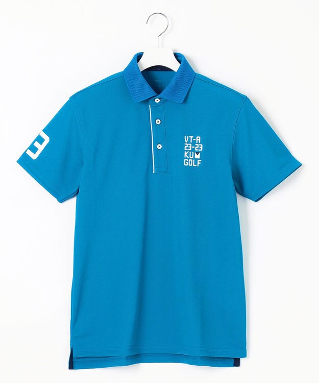 23区GOLF 【MEN】【吸水速乾/UVケア】エイトロックカノコ 半袖ポロシャツ サックスブルー系