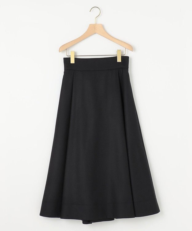 組曲 【WEB一部店舗限定】ウールジョーゼット フレアスカート ブラック系