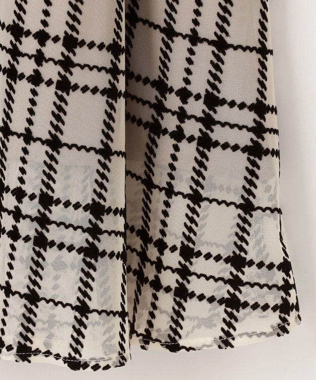 Feroux フロッキーチェック・ドット スカート ベージュ系2