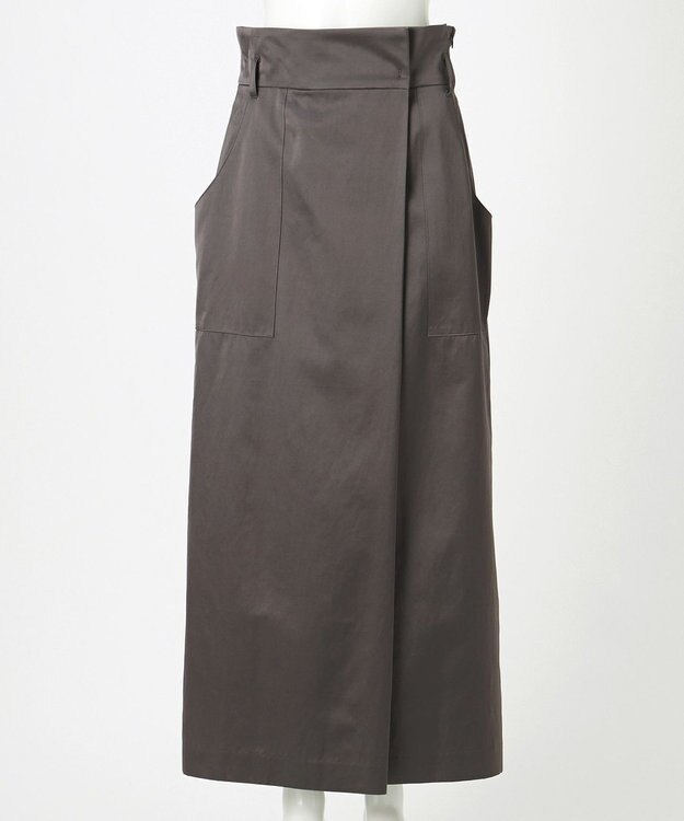 23区 【GOLD LABEL】コンパクトコットン ラップスカート グレー