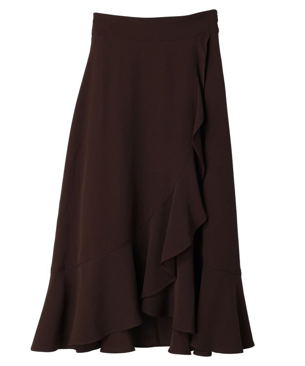 earth music&ecology ラッフルフリルイレヘムスカート Brown
