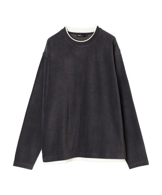 CRAFT STANDARD BOUTIQUE カットコールフェイクレーヤードプルオーバー Charcoal Gray