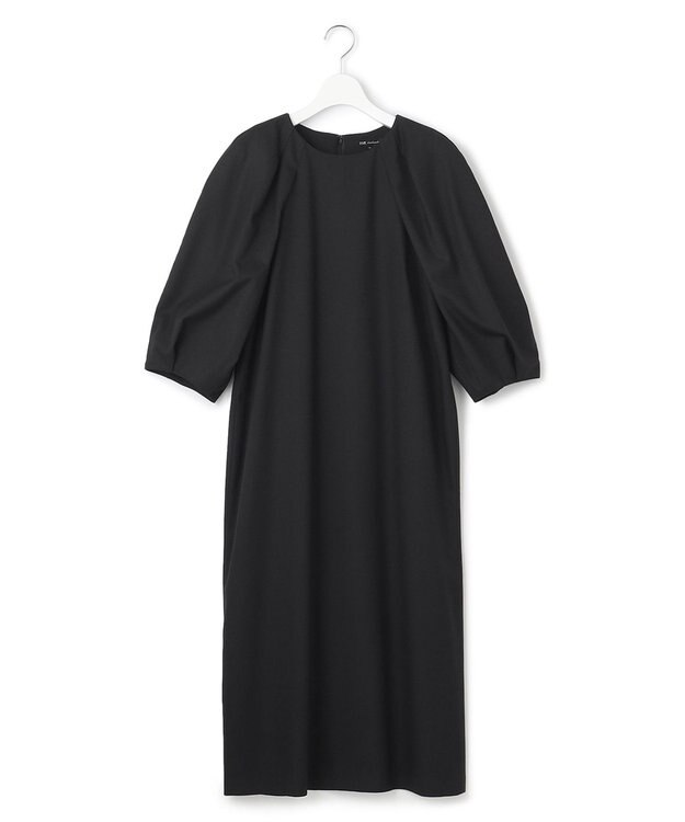 23区 L 【APPLAUDIR】ノーブルストレッチ ボリュームスリーブドレス ブラック系