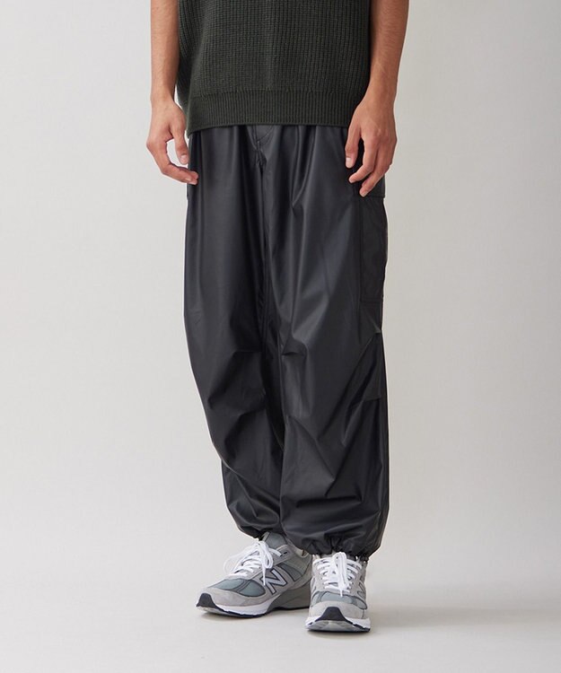 UNFILO MENS レザーライク カーゴパンツ [24年春夏商品] クロ