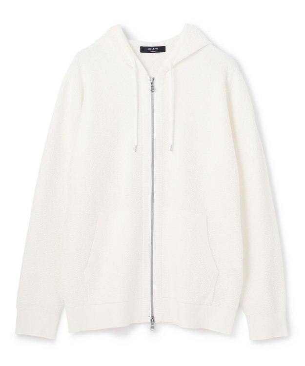 JOSEPH HOMME 【イージーケア】 ヴィスコースリンクス　ジップアップニットフーディー ホワイト系