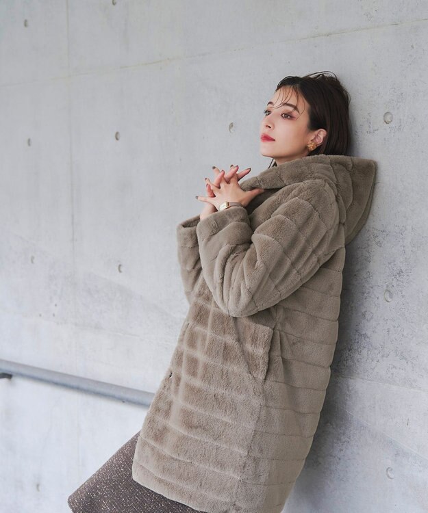 Tiaclasse 【2WAY】エコファーキルティングリバーシブルコート モカ