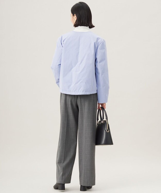 自由区 【撥水加工・洗える】ティペット付きスプリング ダウン ライトブルー