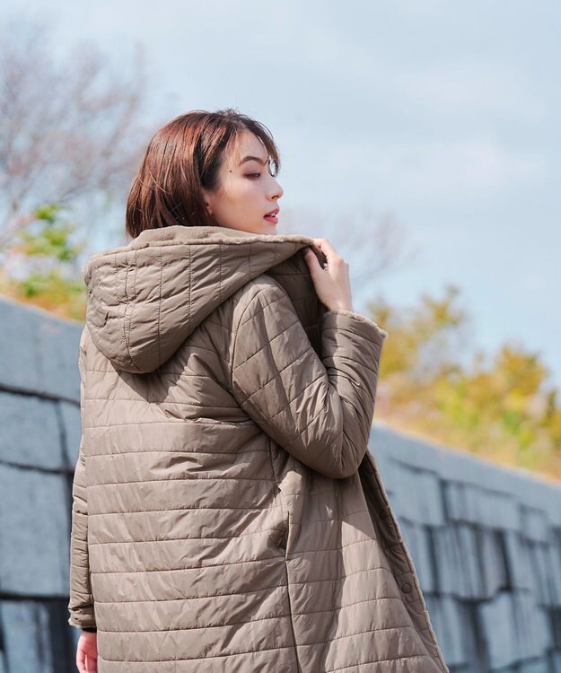 Tiaclasse 【2WAY】エコファーキルティングリバーシブルコート モカ