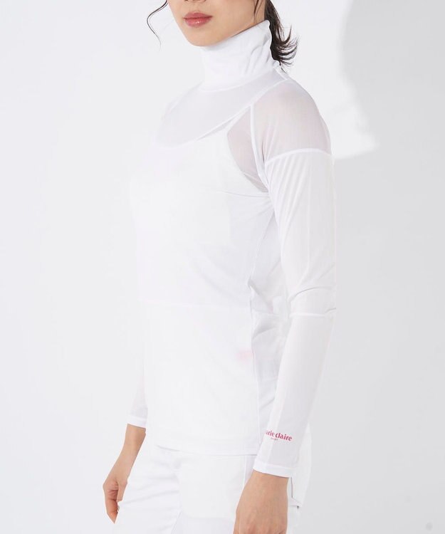 FILA GOLF／marie claire 【Marie claire sports】ハイネックメッシュアンダーシャツ ホワイト
