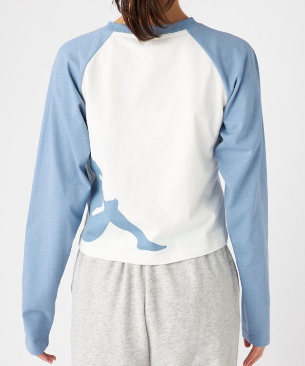 OP／FILA 【Kappa】ショート丈 シルエットロゴ ラグランロンT ブルー